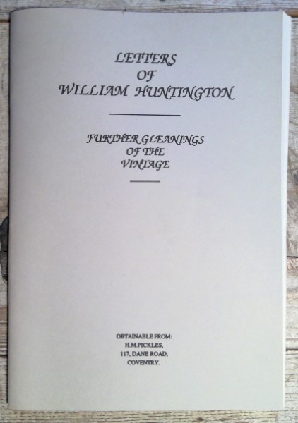 Letters of William Huntington: Further Gleanings of the Vintage. for sale