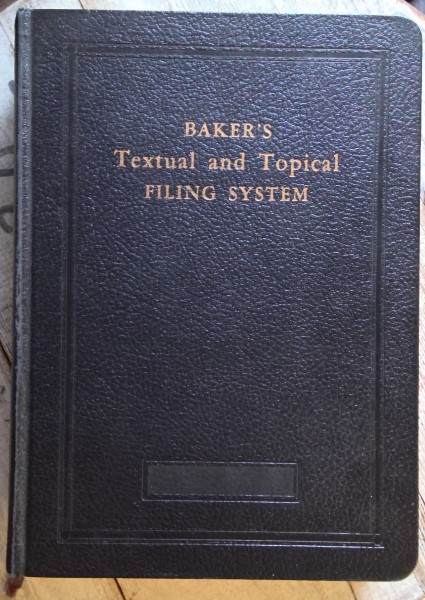 Baker's Textural and Topical Filing System for sale