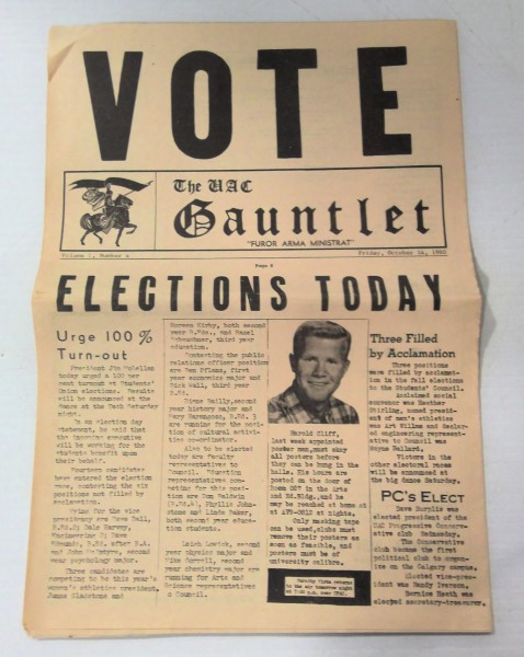 Vintage University of Calgary The Gauntlet Vol 1 #4 1960 - Original for sale