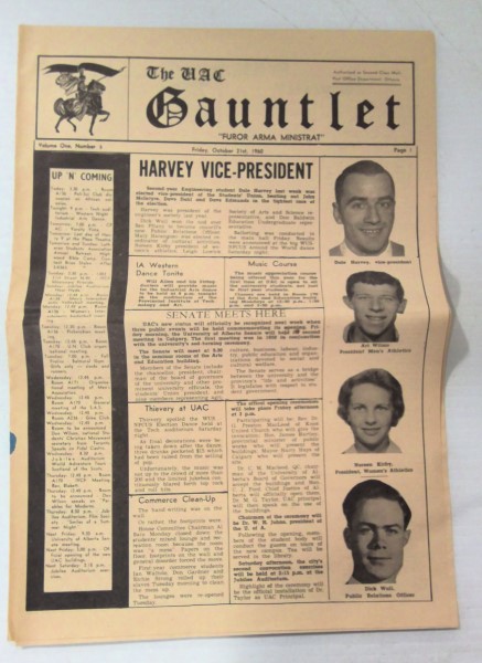 Vintage University of Calgary The Gauntlet Vol 1 #5 1960 - Original for sale