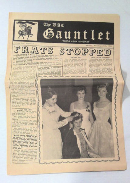 Vintage University of Calgary The Gauntlet Vol 1 #8 1960 - Original for sale