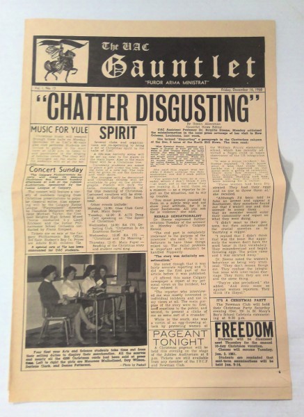 Vintage University of Calgary The Gauntlet Vol 1 #13 1960 - Original for sale