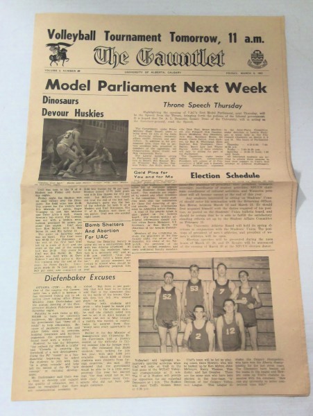 Vintage University of Calgary The Gauntlet Vol 2 #22 1962 - Original for sale