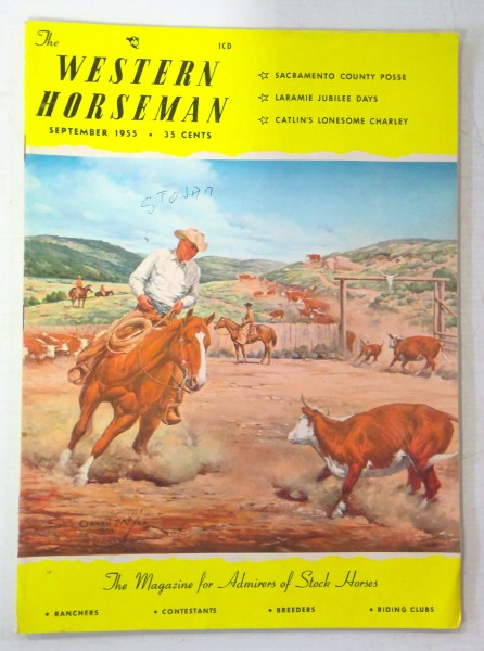 The Western Horseman Magazine – September 1955 for sale