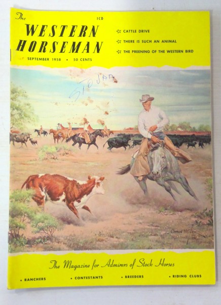 The Western Horseman Magazine – September 1958 for sale