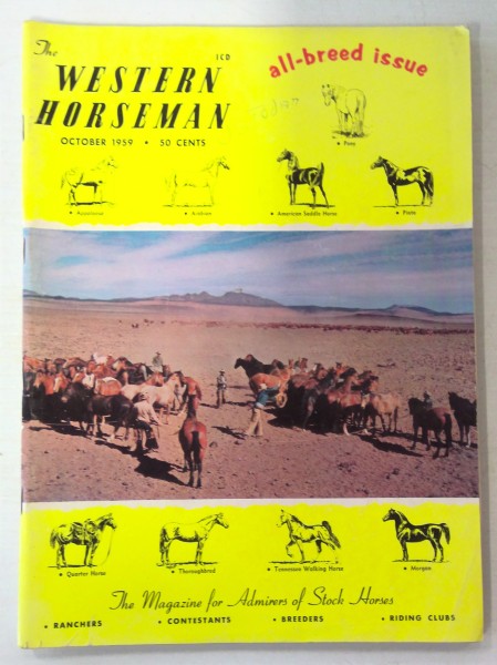 The Western Horseman Magazine – October 1959 for sale